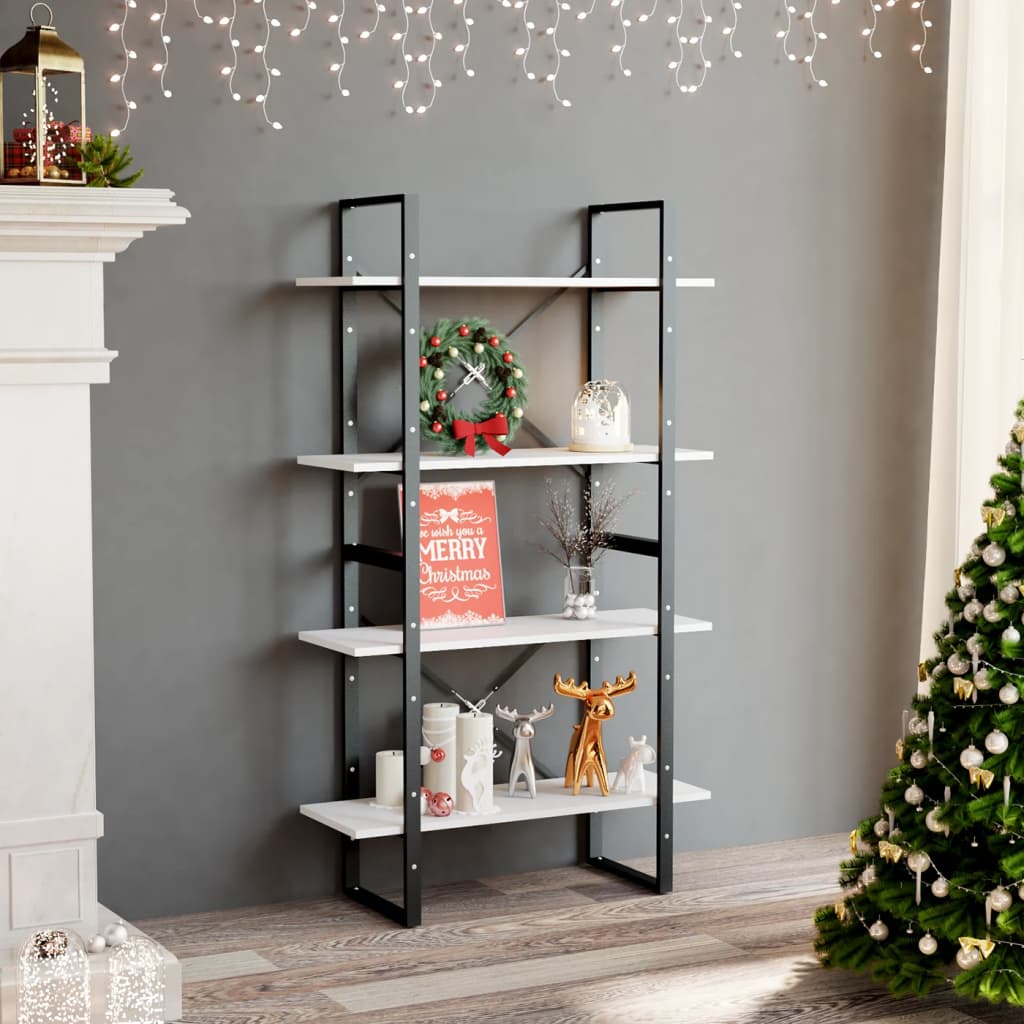 foto del prodotto libreria a 4 ripiani bianca 80x30x140 cm in legno multistrato vidaxl