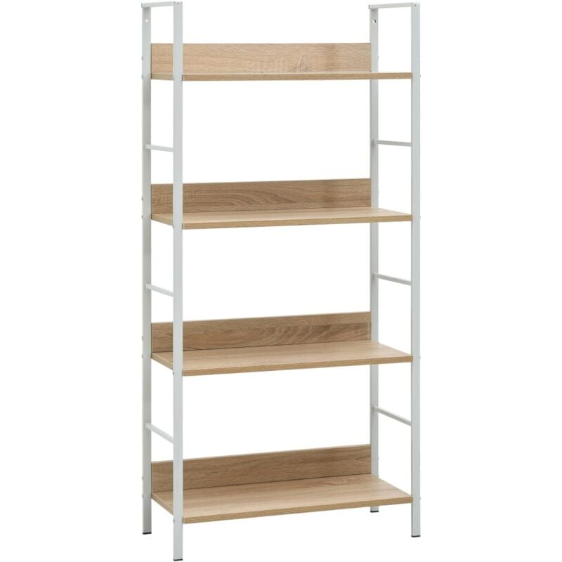 foto del prodotto libreria a 4 ripiani in legno dal design moderno disponibile in vari colori colore bianco marrone