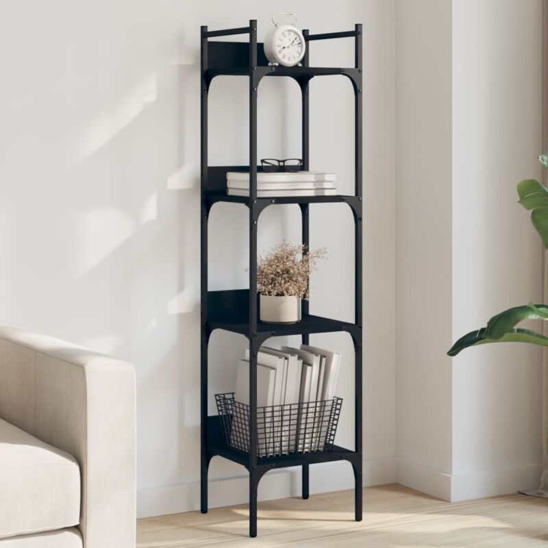 foto del prodotto libreria a 4 ripiani nera 35x30x138,5 cm in legno multistrato vidaxl