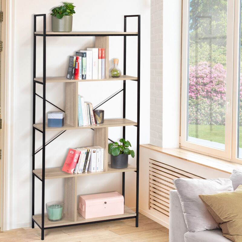 foto del prodotto libreria a 5 livelli 170 cm design industriale detroit