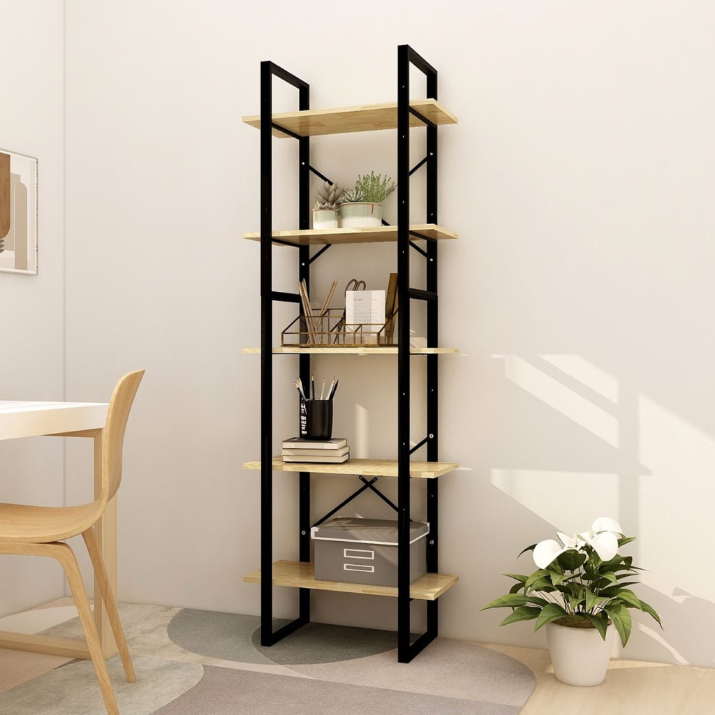 foto del prodotto libreria a 5 ripiani 60x30x175 cm in legno di pino cod mxl 24175