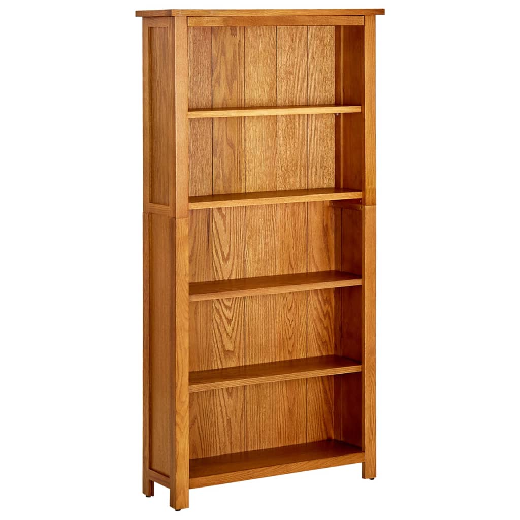 foto del prodotto libreria a 5 ripiani 70x22x140 cm in legno massello di rovere cod mxl 69598