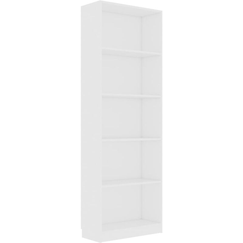 foto del prodotto libreria a 5 ripiani bianca 60x24x175 cm in legno multistrato vidaxl