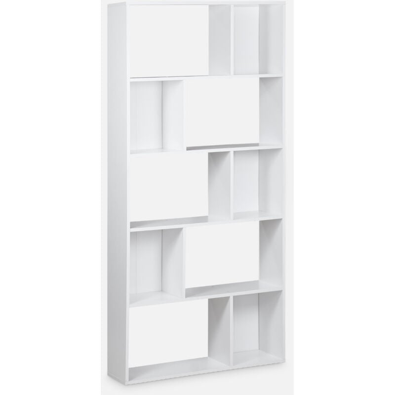 foto del prodotto libreria a 5 ripiani con 10 vani, bianco