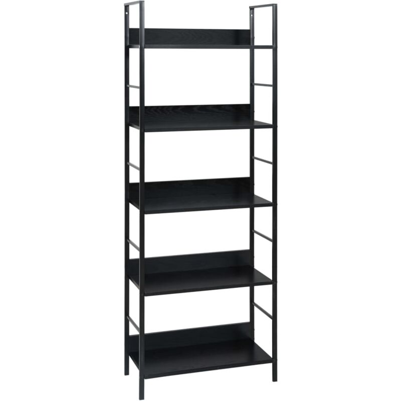 foto del prodotto libreria a 5 ripiani in legno dal design moderno disponibile in vari colori colore nero