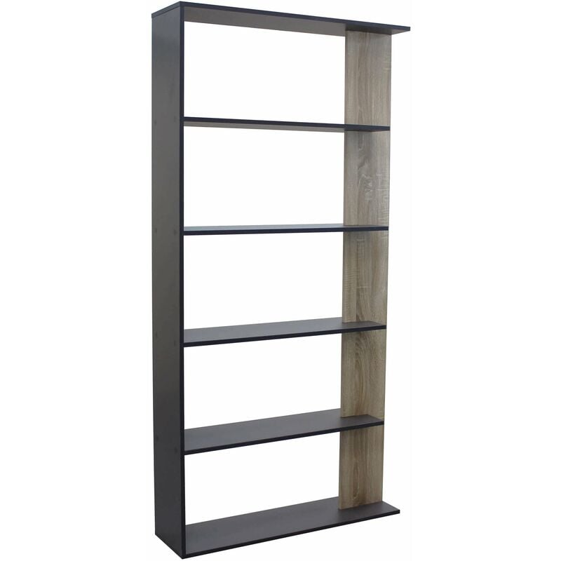 foto del prodotto libreria a 5 ripiani in nobilitato bilaminato linea elegance black