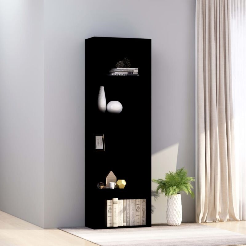 foto del prodotto libreria a 5 ripiani nera 60x30x189 cm in legno multistrato