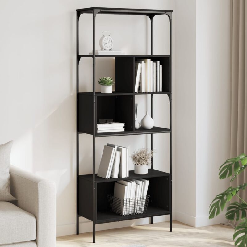 foto del prodotto libreria a 5 ripiani nera 76x33x188,5 cm in legno multistrato vidaxl 228874