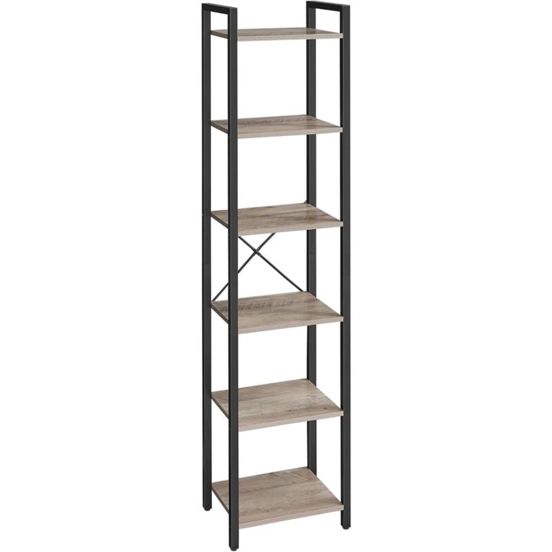 foto del prodotto libreria a 6 ripiani, scaffale per libri, libreria da terra, mensole per ufficio studio soggiorno camera da letto cucina, 40 x 30 x 187,5 cm,