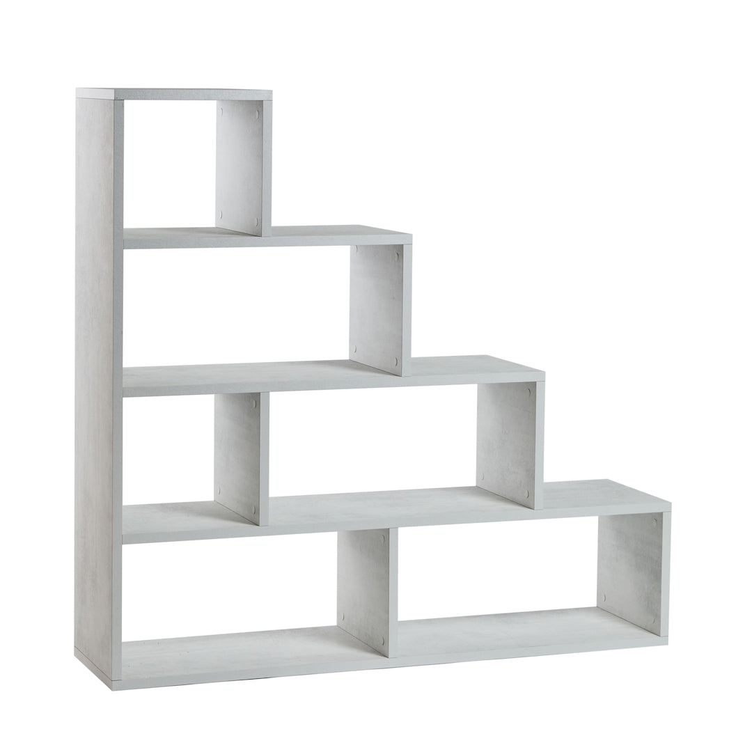 foto del prodotto libreria a scala 150x37x144h cm 4 livelli in kit colore bianco ossido