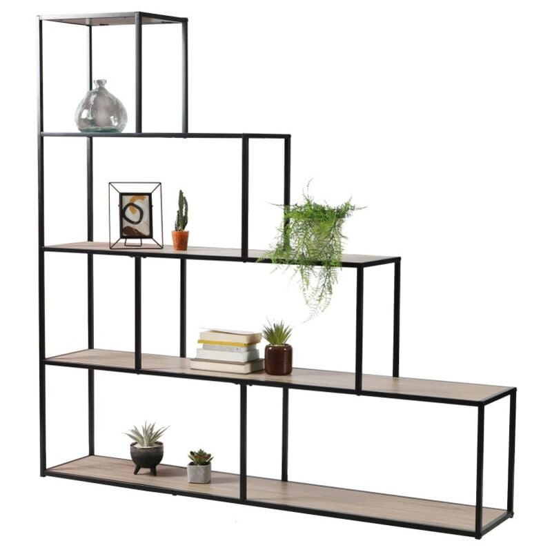 foto del prodotto libreria a scala con 5 livelli collezione holborn, dimensioni 157x30x160 cm