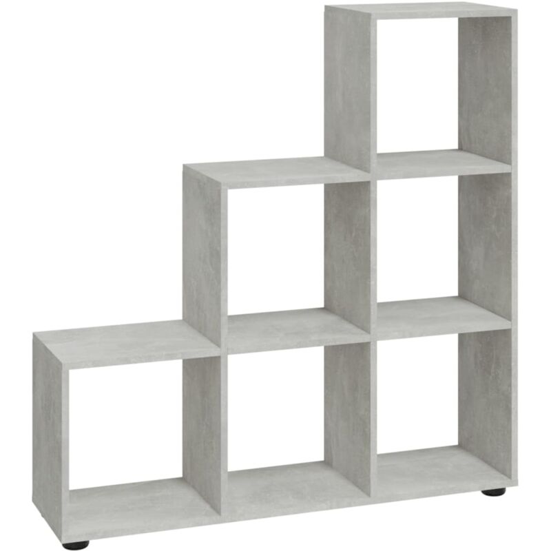 foto del prodotto libreria a scala grigio cemento 107 cm in legno multistrato vidaxl