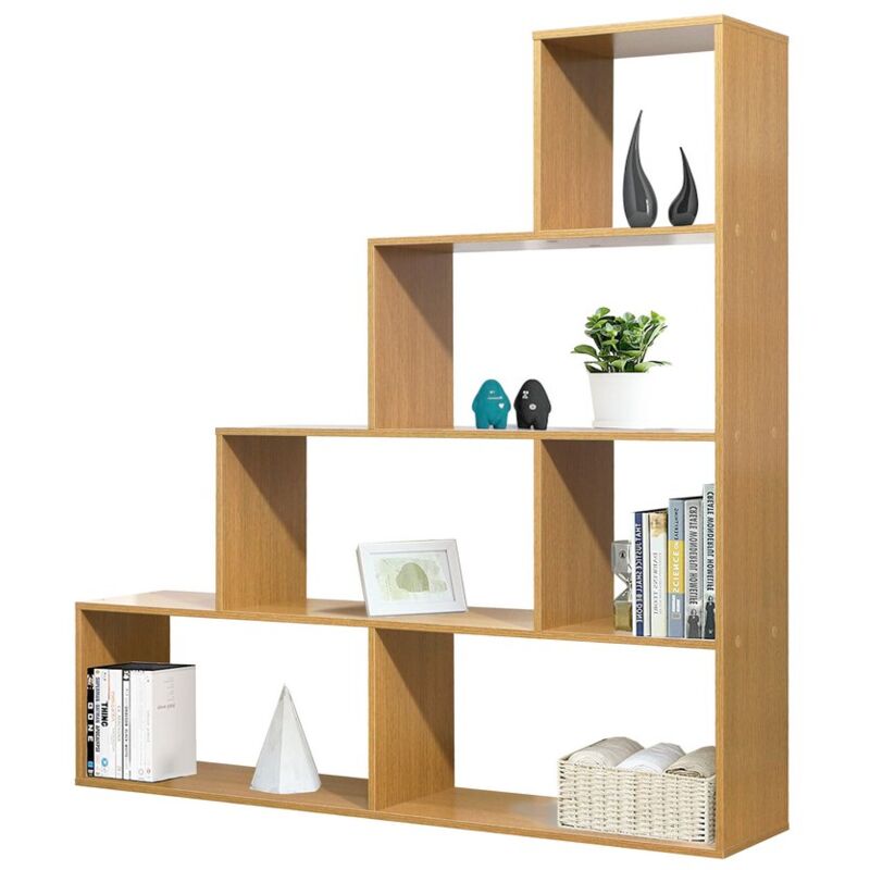foto del prodotto libreria a scala in rovere naturale 145x145 cm