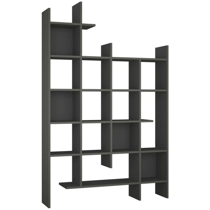 foto del prodotto libreria achela, scaffale da ufficio, mobile portalibri, biblioteca, 122x26h188 cm, antracite dmora
