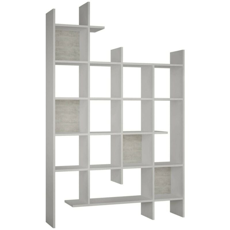 foto del prodotto libreria achela, scaffale da ufficio, mobile portalibri, biblioteca, 122x26h188 cm, bianco dmora
