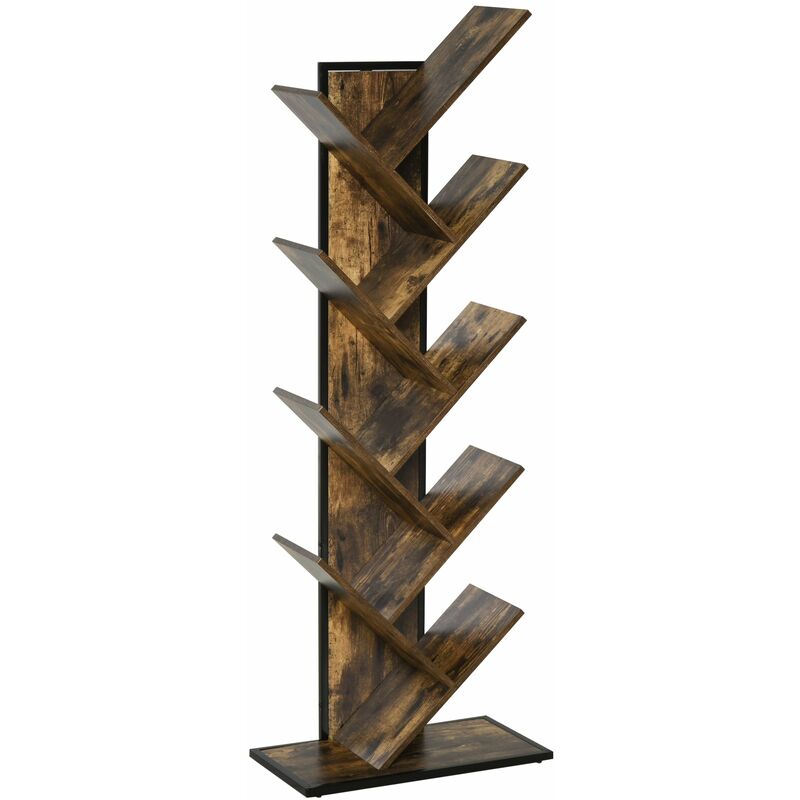 foto del prodotto libreria ad albero 50x28x142 cm 10 ripiani marrone