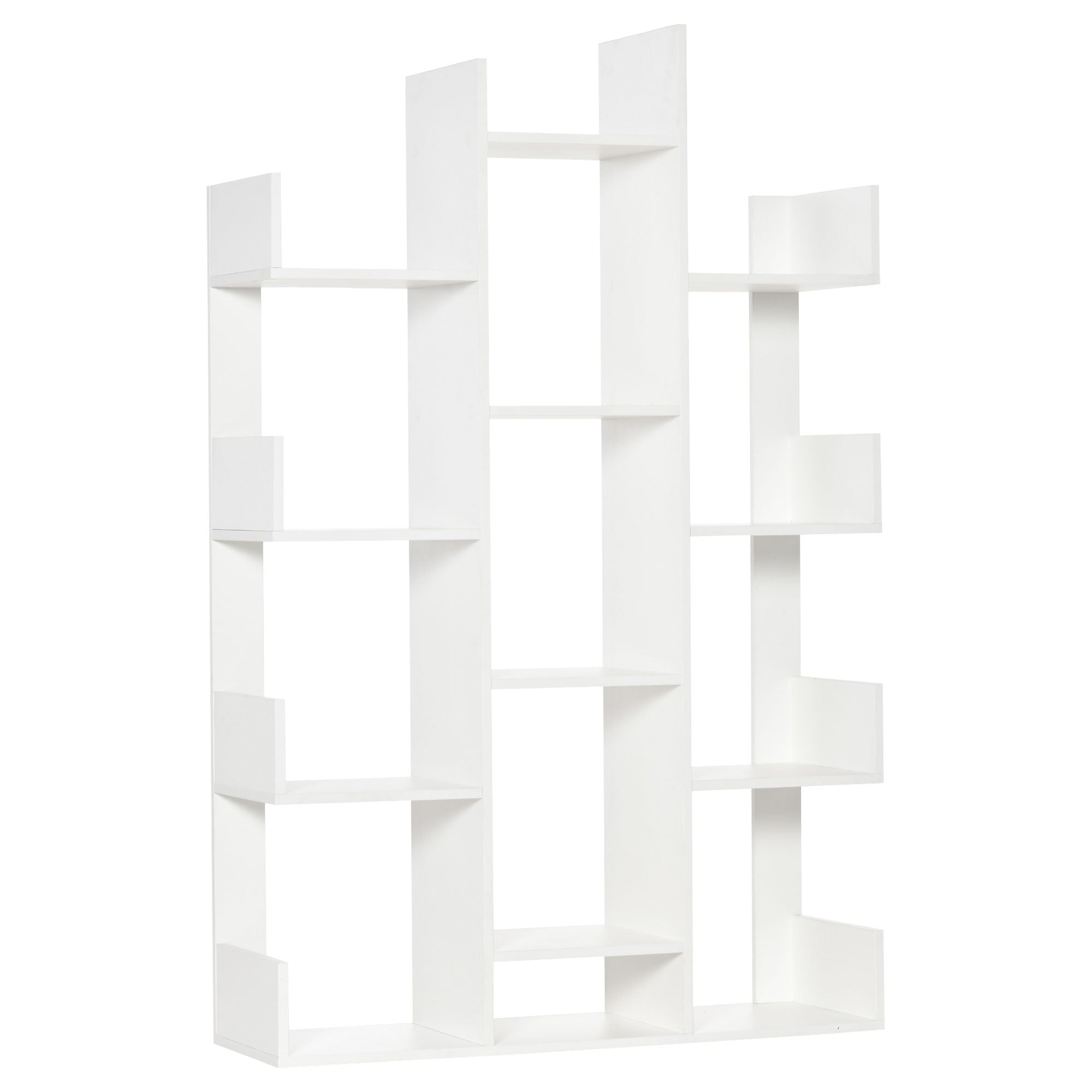 foto del prodotto libreria ad albero 96x30x150 cm 13 ripiani bianco