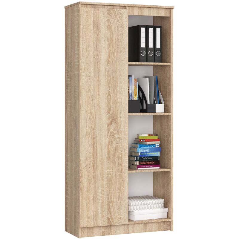 foto del prodotto libreria akord r80 sonoma quercia 80 cm 1 anta 80x35x180 cm