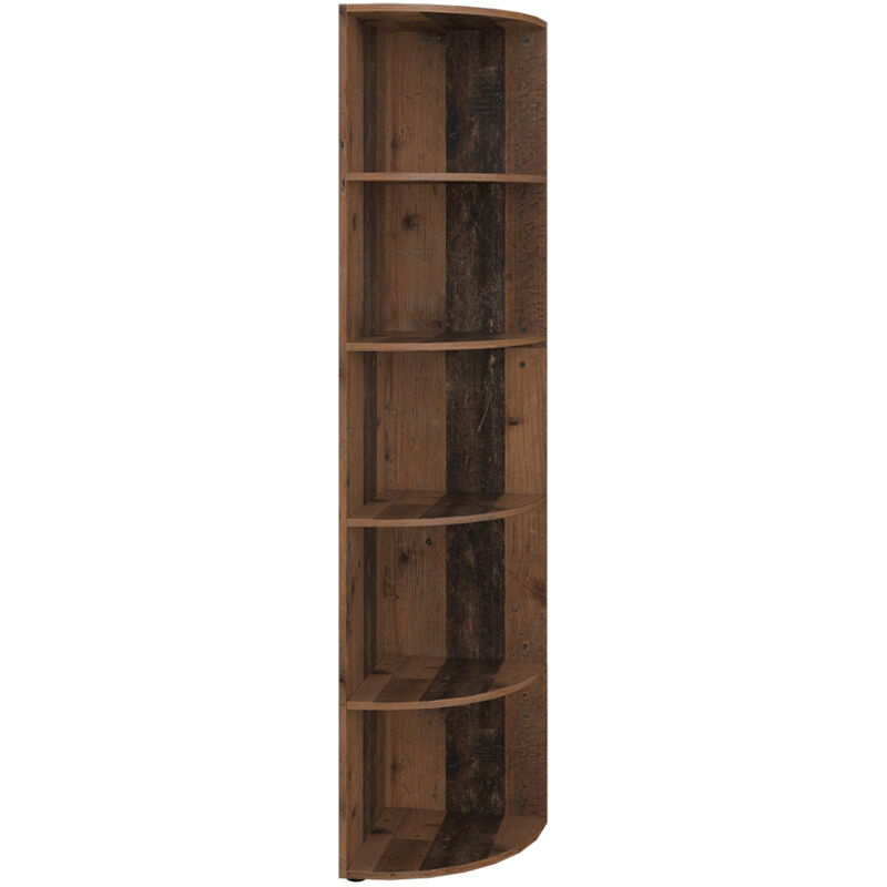 foto del prodotto libreria angolare da terra ecki, legno antico, 40 x 180 cm vicco