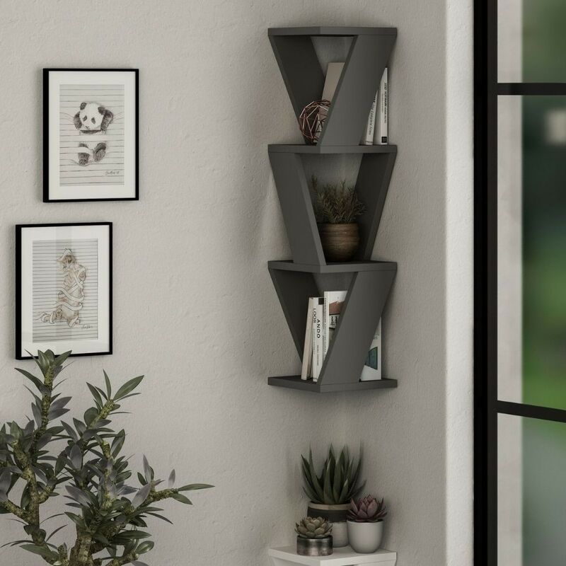 foto del prodotto libreria angolare pensile zena colore antracite