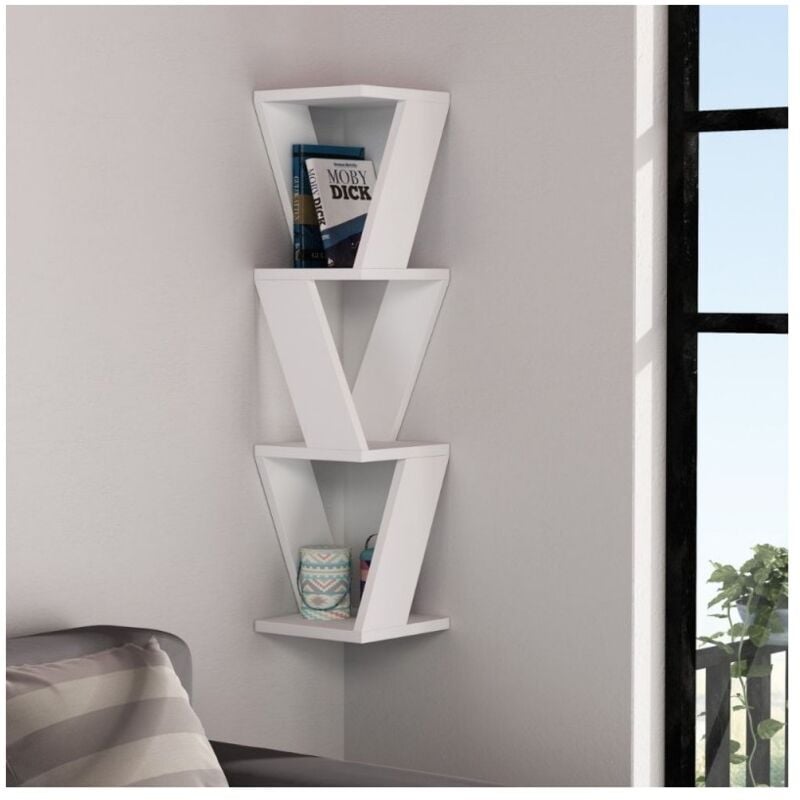 foto del prodotto libreria angolare pensile zena colore bianco
