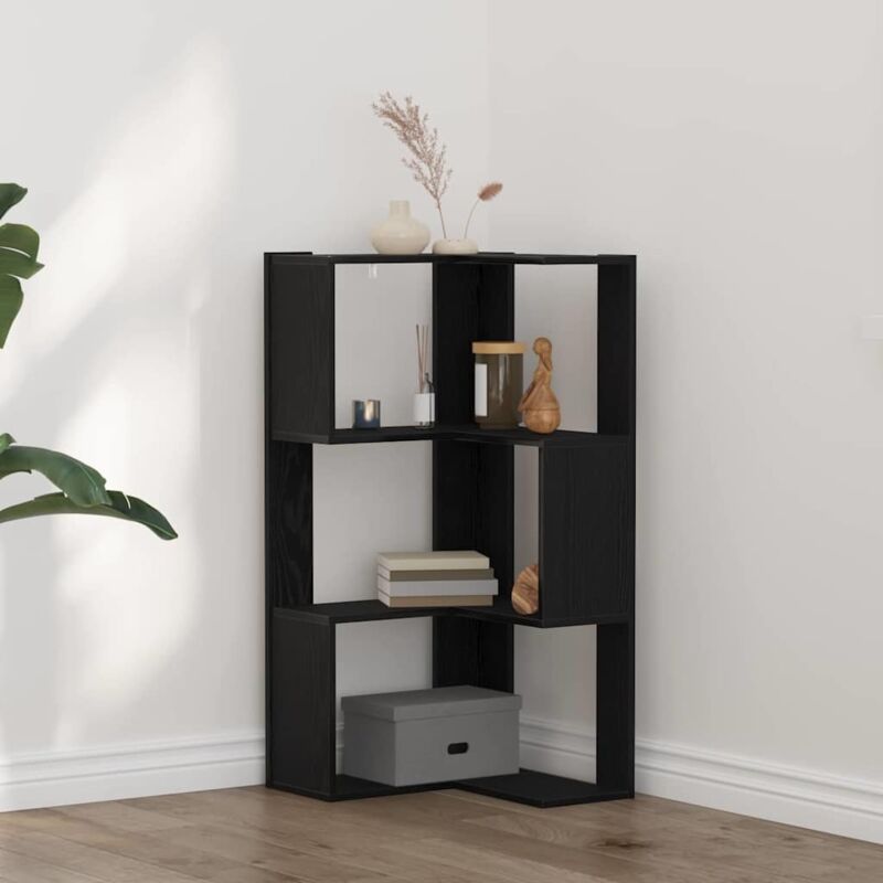 foto del prodotto libreria angolare rovere nero 50 x 50 x 102 cm - vidaxl