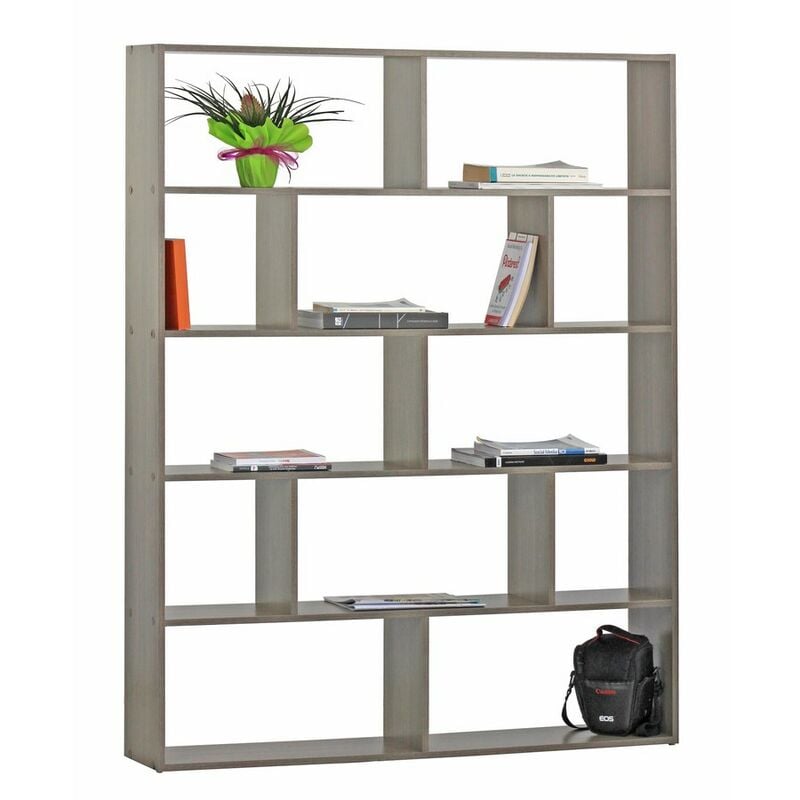 foto del prodotto libreria aperta in rovere scuro 124x160x24 cm