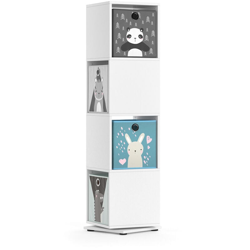 foto del prodotto libreria bambini , bianco, 35.2 x 144.2 cm con 4 scatole pieghevoli vicco