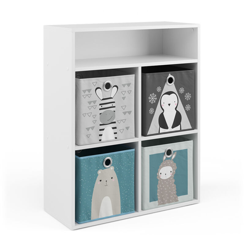 foto del prodotto libreria bambini , bianco, 72 x 90.2 cm con 4 scatole pieghevoli vicco