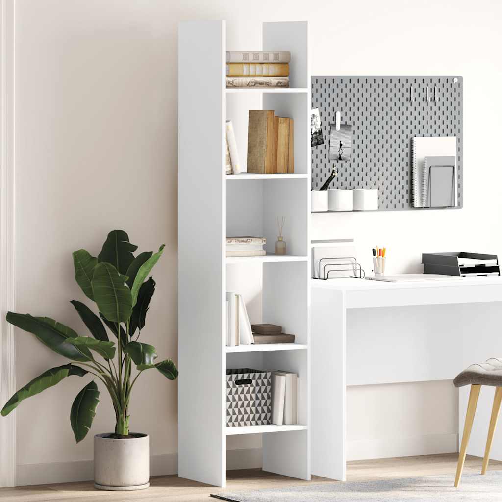 foto del prodotto libreria bianca 40x35x180 cm in legno multistrato cod mxl 59514
