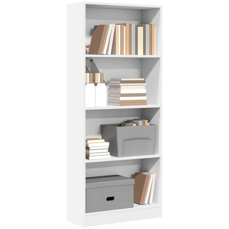 foto del prodotto libreria bianca 60x24x143 cm in legno multistrato vidaxl