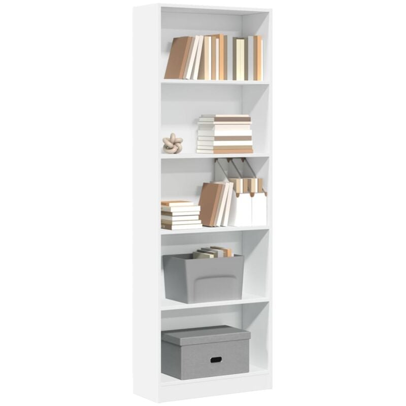 foto del prodotto libreria bianca 60x24x176 cm in legno multistrato vidaxl