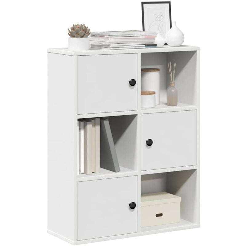 foto del prodotto libreria bianca 60x24x76,5 cm in legno multistrato vidaxl