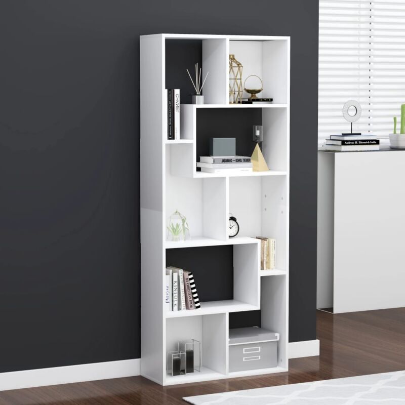 foto del prodotto libreria bianca 67x24x161 cm in legno multistrato vidaxl