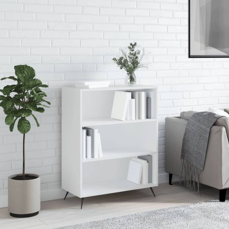 foto del prodotto libreria bianca 69,5x32,5x90 cm in legno multistrato vidaxl