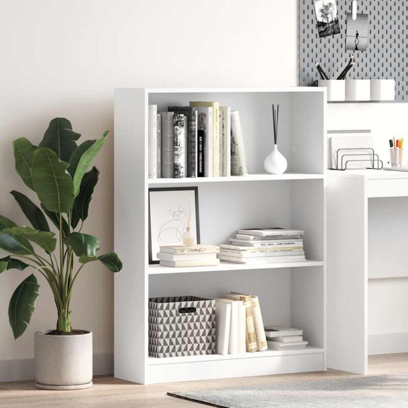 foto del prodotto libreria bianca 80x24x109 cm in legno multistrato vidaxl