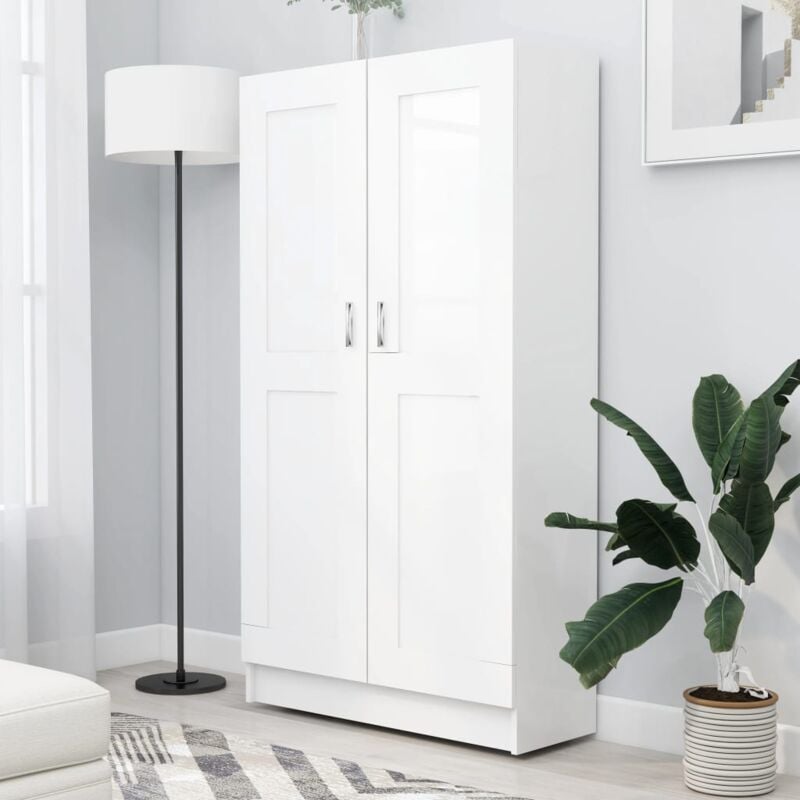 foto del prodotto libreria bianca 82,5x30,5x150 cm in legno multistrato vidaxl
