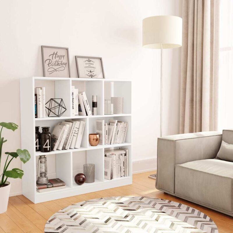 foto del prodotto libreria bianca 97,5x29,5x100 cm in legno multistrato vidaxl