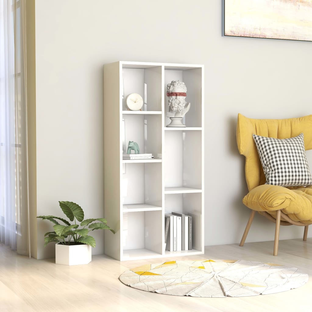 foto del prodotto libreria bianca lucida 50x25x106 cm in truciolato cod mxl 17919