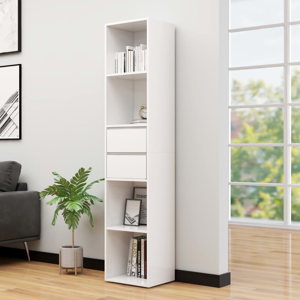 foto del prodotto libreria bianco lucido 36x30x171 cm in truciolato cod mxl 13317