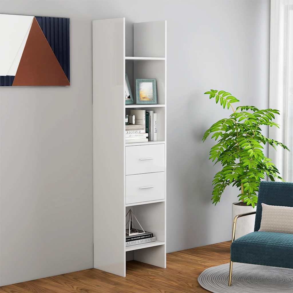 foto del prodotto libreria bianco lucido 40x35x180 cm in truciolato cod mxl 57580