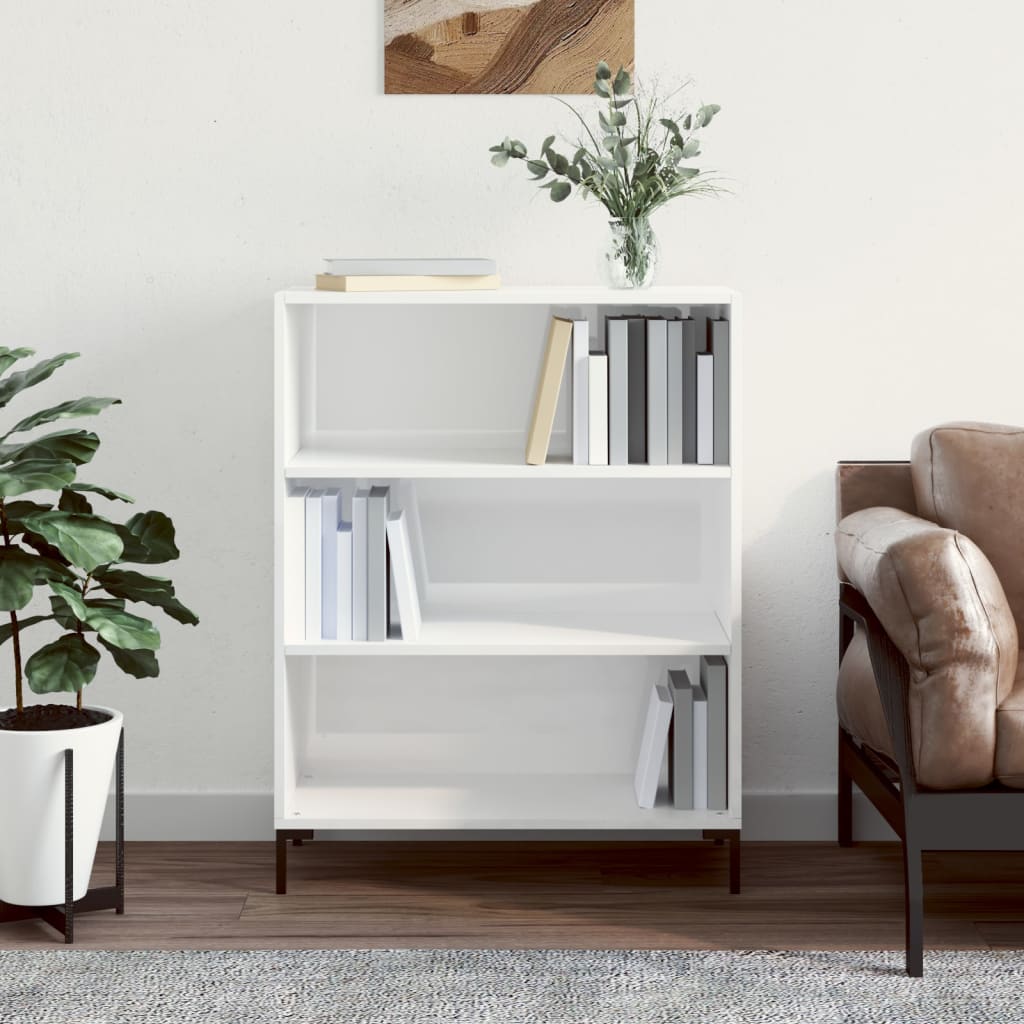 foto del prodotto libreria bianco lucido 69,5x32,5x90 cm in legno multistratocod mxl 103922
