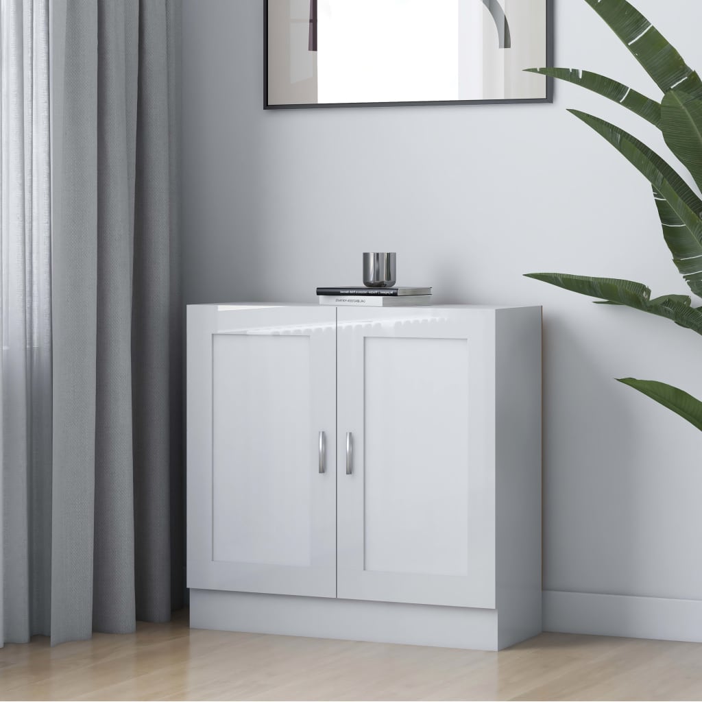 foto del prodotto libreria bianco lucido 82,5x30,5x80 cm in legno multistratocod mxl 102705