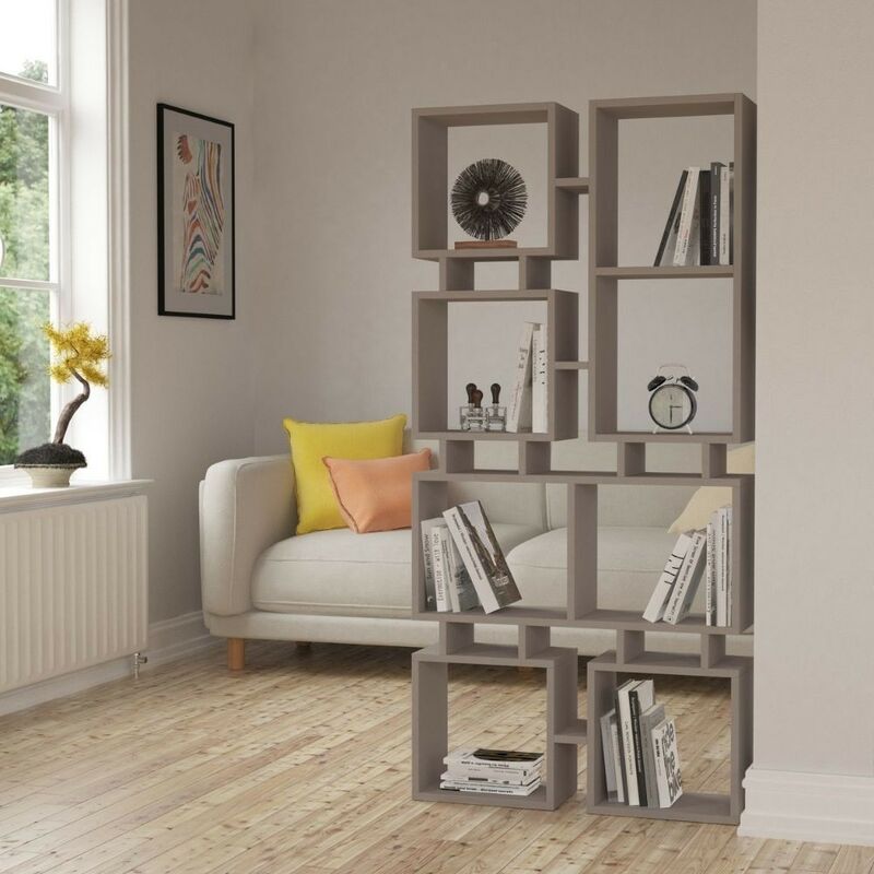 foto del prodotto libreria bifacciale rail 79x166,5 colore tortora