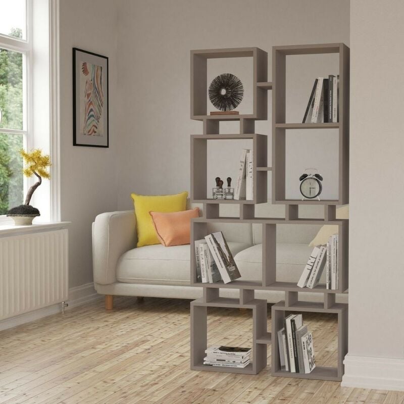 foto del prodotto libreria bifacciale rail tortora 79x166,5
