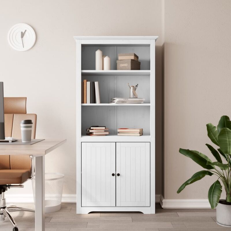 foto del prodotto libreria bodo 80x40x172 cm in legno massello di pino bianco