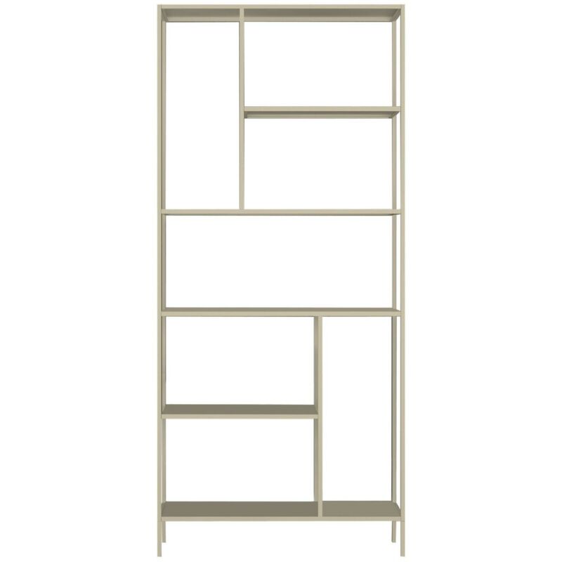 foto del prodotto libreria cenadi, scaffale da ufficio, mobile portalibri, biblioteca, 80x30 h188 cm, panna dmora