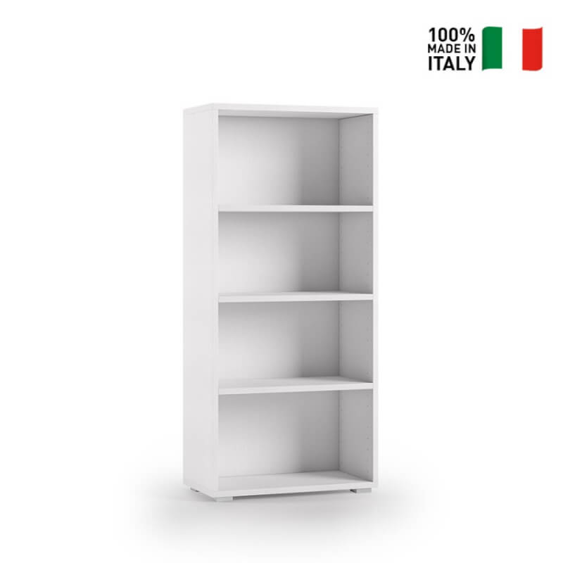 foto del prodotto libreria compatta con tre ripiani regolabili bianco