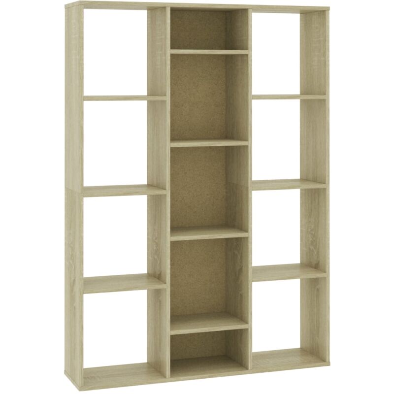 foto del prodotto libreria con 13 scomparti 100 x 24 x 140 cm in multistrato color rovere dec031214