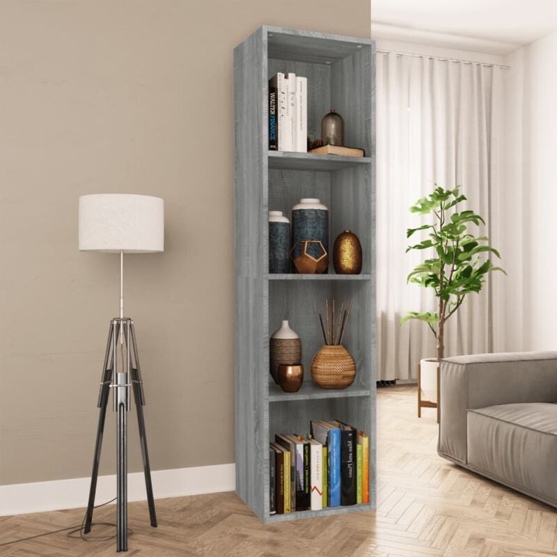 foto del prodotto libreria con 4 scomparti in legno design classico disponibile in vari colori colore grigio